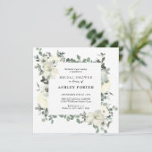 Ivoor Waterverf | Floral Eucalyptus Vrijgezellenfe Kaart (Staand voorkant)