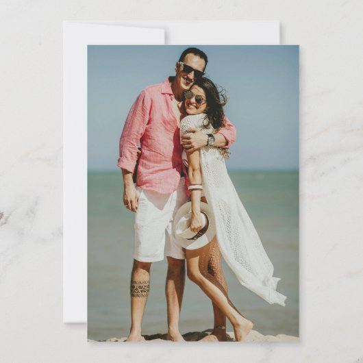 Ivoor Waterverf Floral Sage Green Foto Wedding Save The Date (Achterkant)