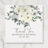 Ivoor Waterverf Floral Sage Green Wedding Bedankjes Labels (Achterkant)