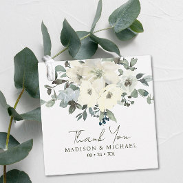 Ivoor Waterverf Floral Sage Green Wedding Bedankjes Labels