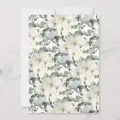 Ivoor Waterverf Floral Sage Green Wedding Kaart (Achterkant)