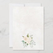 Ivoor Waterverf Rozen & Eucalyptus Boho Huwelijk Kaart (Achterkant)
