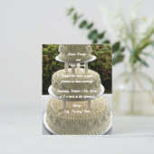 Ivoor Wedding Cake uitnodiging (Staand voorkant)