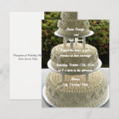 Ivoor Wedding Cake uitnodiging (Voorkant / Achterkant)