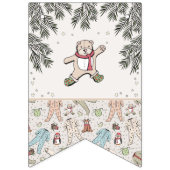 Ivoor Welkom Baby Kerst Winter Baby shower Vlaggetjes (Eerste vlag)