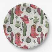 Ivoor Western Xmas Cowgirl Boots Howdy Christmas Papieren Bordje (Voorkant)