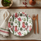 Ivoor Western Xmas Cowgirl Boots Howdy Christmas Papieren Bordje