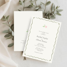 Ivoor | Whimsical Bloemen Huwelijksuitnodiging