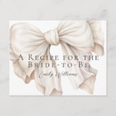 Ivoor White Bow Vrijgezellenfeest Recept Kaart (Voorkant)