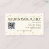 Ivoor White Cream Glitter Love Heart Shape Chic Visitekaartje (Achterkant)