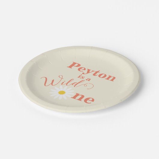 Ivoor Wild One First Birthday Papieren Bordje (Gekanteld)