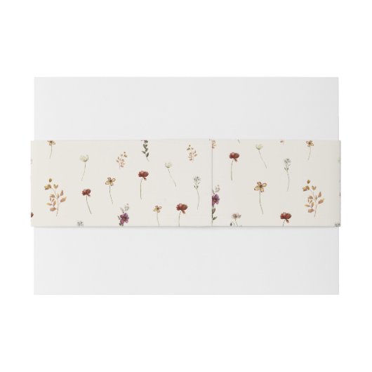 Ivoor Wildbloemen Herfst Herfst de bruiloft van Uitnodigingen Wikkel (Achterkant Voorbeeld)