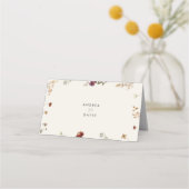 Ivoor Wildbloemen & Romantisch Script Herfst Bruil Plaatskaartje (Achterkant)