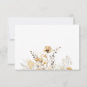 Ivoor Wildflower bruiloft RSVP Kaartje (Achterkant)