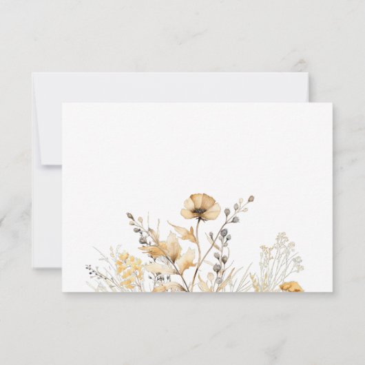 Ivoor Wildflower bruiloft RSVP Kaartje (Achterkant)