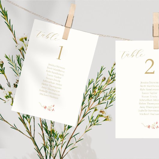 Ivoor | Wildflower Wedding GuestList Tafelnummer