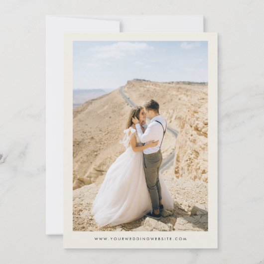 Ivoor Wildflowers Lijst en foto delicate bruiloft Kaart (Achterkant)