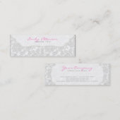 Ivoor wit bloemdamast reliëf effect mini visitekaartje (Voorkant / Achterkant)