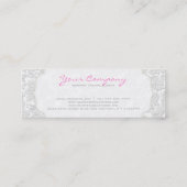 Ivoor wit bloemdamast reliëf effect mini visitekaartje (Achterkant)