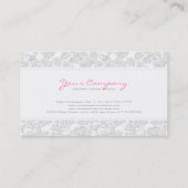 Ivoor Wit Bloemen Damasks Embossed Effect 2 Visitekaartje (Achterkant)