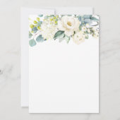 Ivoor Wit Bloemen Eucalyptus Groen Bruiloft Kaart (Achterkant)
