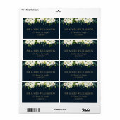 Ivoor wit bloemenadreslabel etiket (Full Sheet)