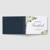 Ivoor wit bloemenbruiloft gastenboek (Volledig)