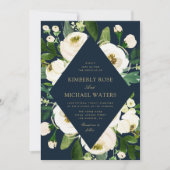 Ivoor wit bloemenbruiloft lijst marine kaart (Voorkant)