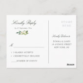 Ivoor wit bloemenbruiloft RSVP Briefkaart (Achterkant)