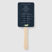 Ivoor wit bloemengeometrisch trouwprogramma handwaaier (Achterkant)