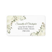 Ivoor Wit Boho Rozen Elegant trouwadres Etiket (Voorkant)