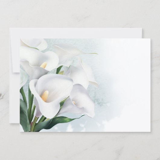 Ivoor wit Calla Lily bruiloft Kaart (Achterkant)