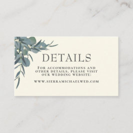 Ivoor Wit | Eucalyptus Botanische bruiloft Details Informatiekaartje