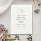 Ivoor & Wit Goud Bloemen Script Trouwen Save The Date