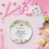 Ivoor Wit Groen Bloemen Vrijgezellenfeest Papieren Bordje (Feest)