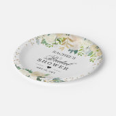 Ivoor Wit Groen Bloemen Vrijgezellenfeest Papieren Bordje (Gekanteld)