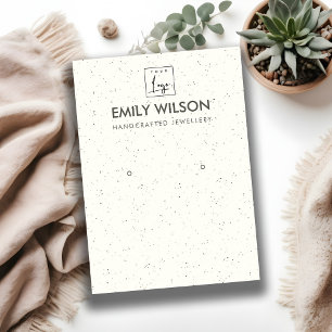 IVOOR WIT KERAMISCHE TEXTUUR OORBEL DISPLAY LOGO VISITEKAARTJE