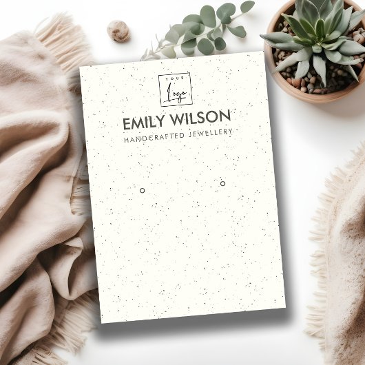 IVOOR WIT KERAMISCHE TEXTUUR OORBEL DISPLAY LOGO VISITEKAARTJE