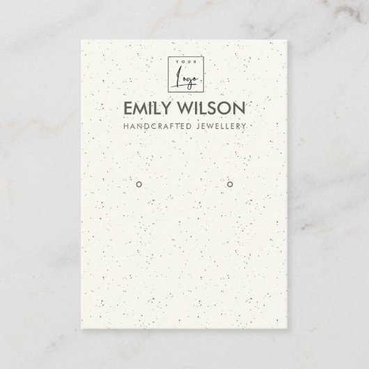 IVOOR WIT KERAMISCHE TEXTUUR OORBEL DISPLAY LOGO VISITEKAARTJE (Voorkant)
