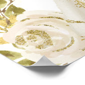 Ivoor Wit Prinses Floral Quinceanera Verjaardag Poster (Hoek)