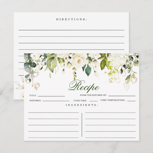 Ivoor Wit Rozen Bloemen Vrijgezellenfeest Recept K Briefkaart (Voorkant / Achterkant)