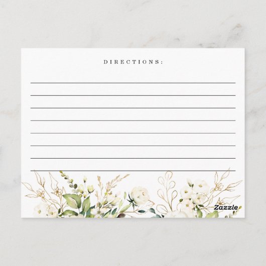 Ivoor Wit Rozen Bloemen Vrijgezellenfeest Recept K Briefkaart (Achterkant)