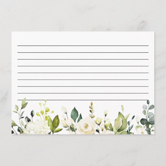 Ivoor Wit Rozen Bloemen Vrijgezellenfeest Recept K Informatiekaartje (Achterkant)