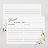 Ivoor Wit Rozen Bloemen Vrijgezellenfeest Recept K Informatiekaartje (Voorkant / Achterkant)