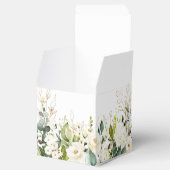 Ivoor wit rozen groen bloemen cadeau bruiloft bedankdoosjes (Geopend)