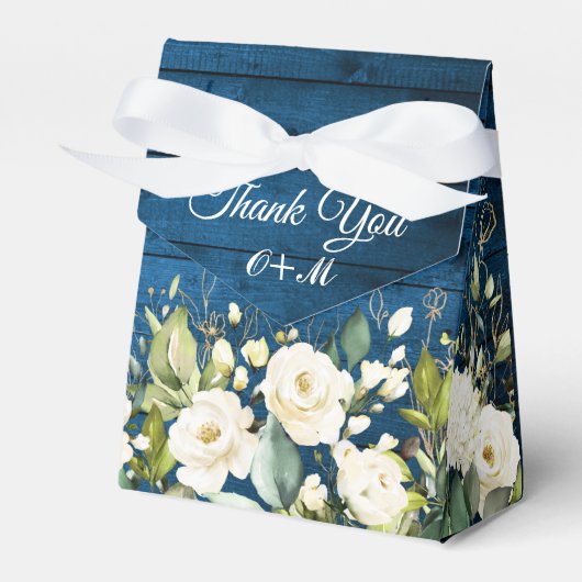 Ivoor Wit Rozen Groen Bloemen Gift Bruiloft Fa Bedankdoosjes (Voorkant Zijde)