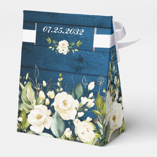 Ivoor Wit Rozen Groen Bloemen Gift Bruiloft Fa Bedankdoosjes (Achterkant)