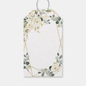 Ivoor wit rozen groen bruiloft gunst dank u cadeaulabel (Achterkant)