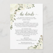 Ivoor wit rozen rustieke boho chique bruiloft deta informatiekaartje (Voorkant)