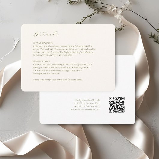 Ivoor & Wit | Script Wedding Details QR Code Informatiekaartje